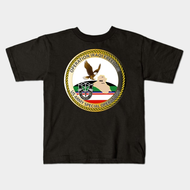 OIF - Emblem - Operation Iraqi Freedom - SF Kids T-Shirt by twix123844